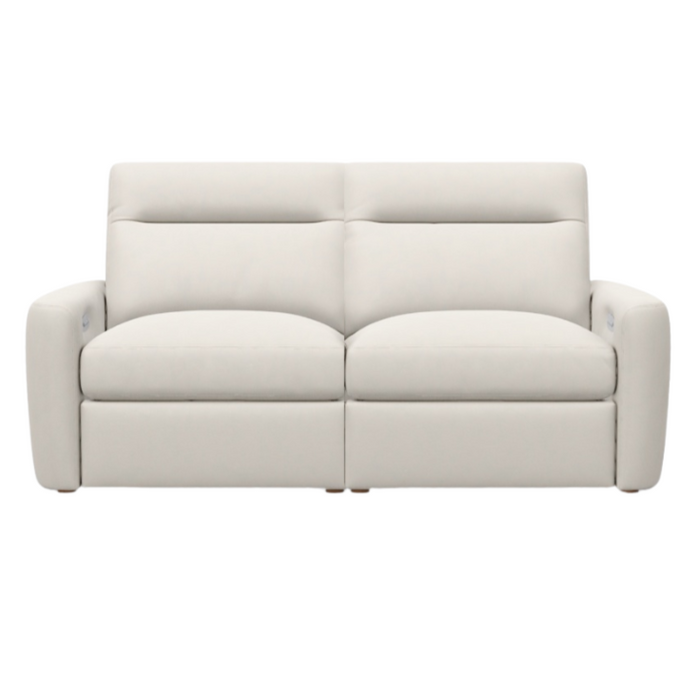 Keystone Leather 2 Seater Power Recline Sofa, Bison White, 84"W