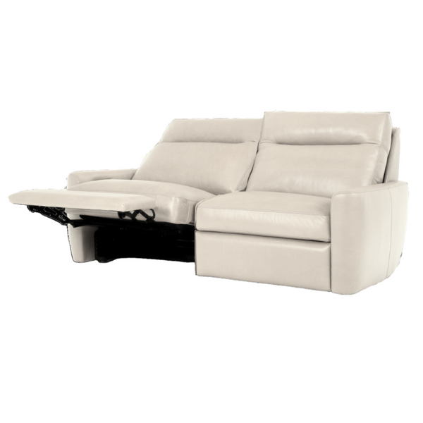 Keystone Leather 2 Seater Power Recline Sofa, Bison White, 84"W