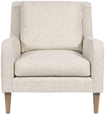 Josie Jack Linen Fabric Chair, with Flaxen Stone Finish Tapered Leg