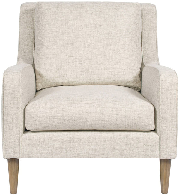 Josie Jack Linen Fabric Chair, with Flaxen Stone Finish Tapered Leg