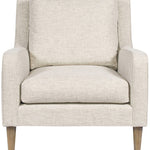 Josie Jack Linen Fabric Chair, with Flaxen Stone Finish Tapered Leg