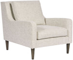 Josie Jack Linen Fabric Chair, with Flaxen Stone Finish Tapered Leg