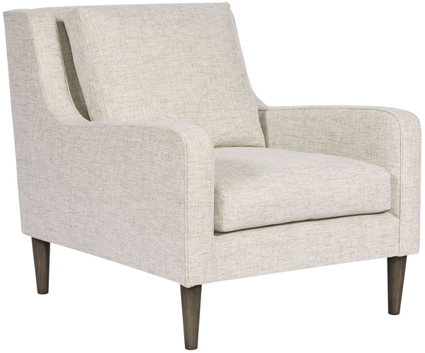 Josie Jack Linen Fabric Chair, with Flaxen Stone Finish Tapered Leg