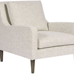 Josie Jack Linen Fabric Chair, with Flaxen Stone Finish Tapered Leg