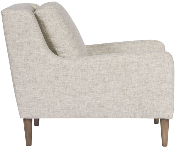 Josie Jack Linen Fabric Chair, with Flaxen Stone Finish Tapered Leg