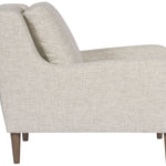 Josie Jack Linen Fabric Chair, with Flaxen Stone Finish Tapered Leg
