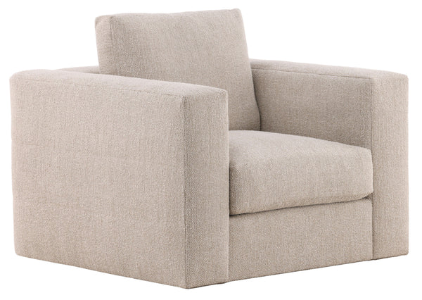 Leone Swivel Chair, Topper Oatmeal Performance Fabric