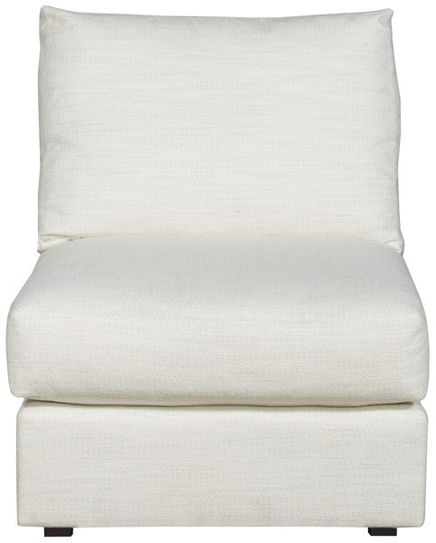 Lucca Sectional Armless Chair, Kipri Snow Performance Fabric, 29.5"