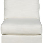 Lucca Sectional Armless Chair, Kipri Snow Performance Fabric, 29.5"