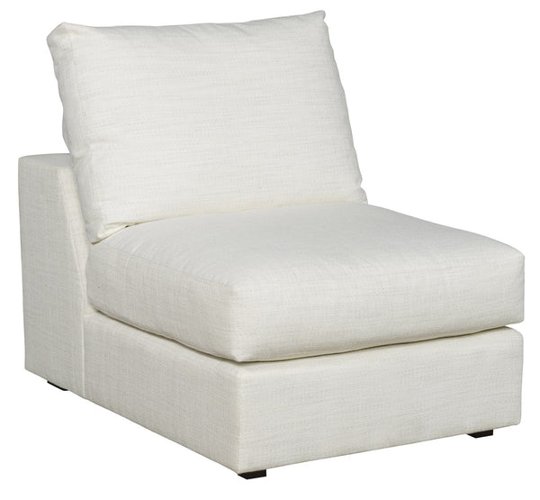 Lucca Sectional Armless Chair, Kipri Snow Performance Fabric, 29.5"