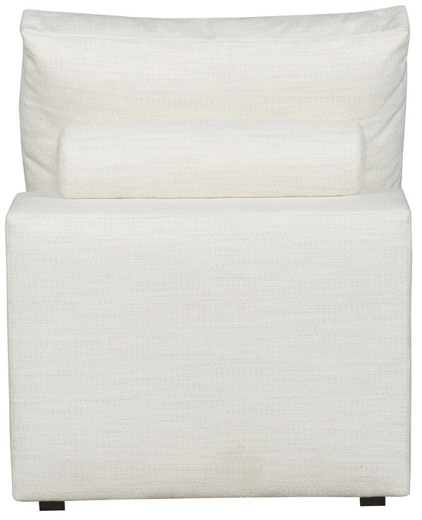 Lucca Sectional Armless Chair, Kipri Snow Performance Fabric, 29.5"
