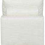 Lucca Sectional Armless Chair, Kipri Snow Performance Fabric, 29.5"