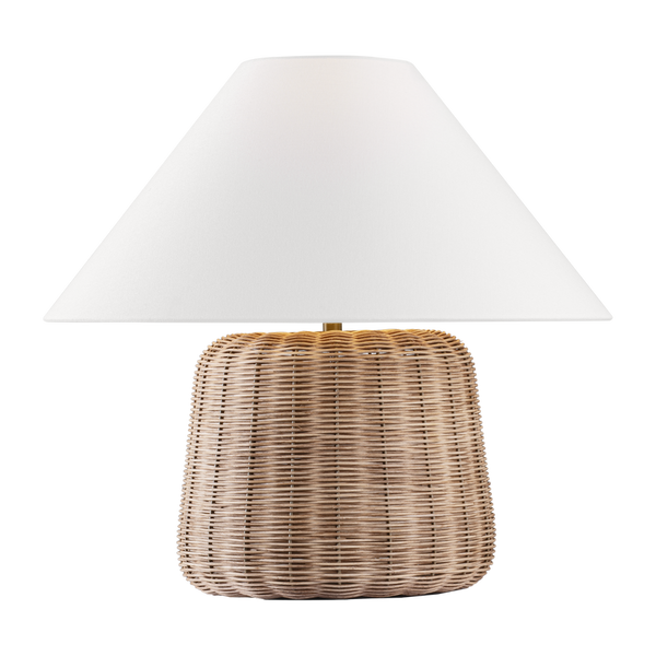Dumar Medium Table Lamp - Blonde Rattan, 20.5"H