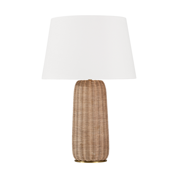 Dumar Large Table Lamp, Blonde Rattan