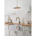 Piatto Medium 18"Dia Pendant, Plaster White/Hand-Rubbed Antique Brass