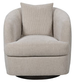 Ode Swivel Chair, Topper Oatmeal Performance Fabric