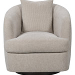 Ode Swivel Chair, Topper Oatmeal Performance Fabric