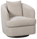 Ode Swivel Chair, Topper Oatmeal Performance Fabric