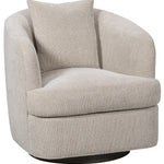 Ode Swivel Chair, Topper Oatmeal Performance Fabric