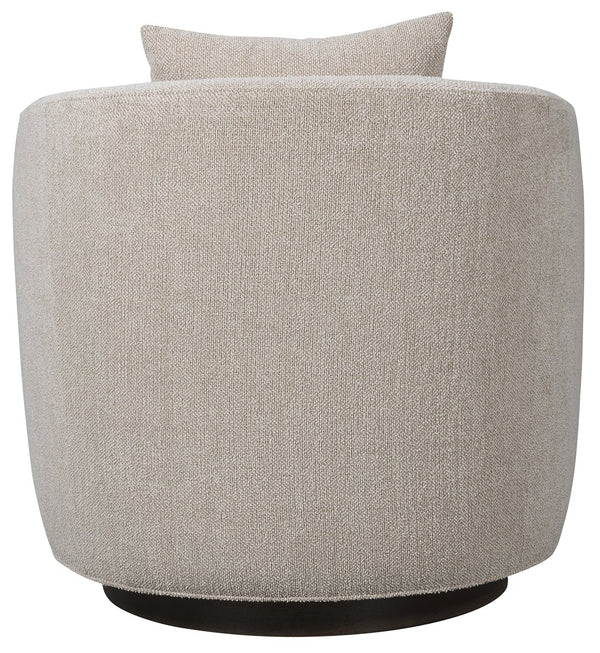 Ode Swivel Chair, Topper Oatmeal Performance Fabric
