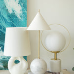 Adria 16" Table Lamp, Plaster White