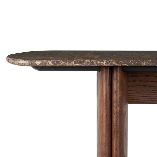 Tathra Console Table, Espresso, Dark Emperador, 59"W × 15.75"D × 29.5"H