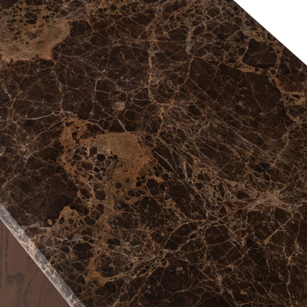 Tathra Console Table, Espresso, Dark Emperador, 59"W × 15.75"D × 29.5"H