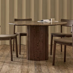 Tathra Round Dining Table, Latte with Dark Emperador Top, 53"Dia