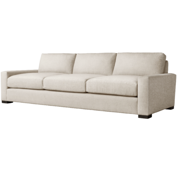 California Casual 3 Seater Sofa, Effie Linen Performance Fabric, 96.85" W
