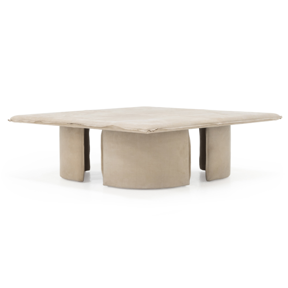 Formentera 48"Coffee Table, Burnham Parchment Leather