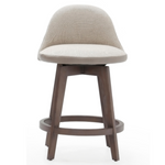 Jojo 25" Swivel Counter Stool, Ivory Leather