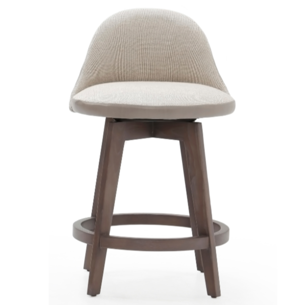 Jojo 25" Swivel Counter Stool, Ivory Leather