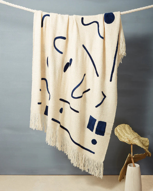 Abstract Throw, Indigo