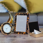 Faux Tortoiseshell & Gold Alarm Clock