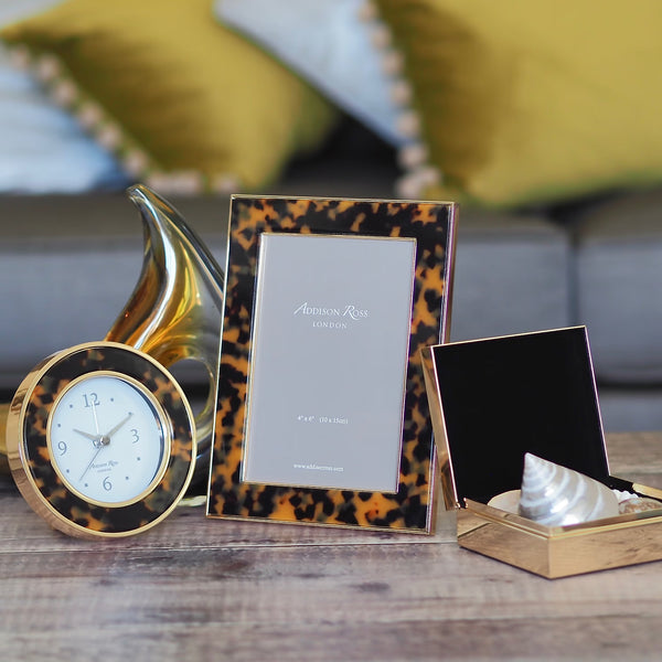 Faux Tortoiseshell & Gold Alarm Clock