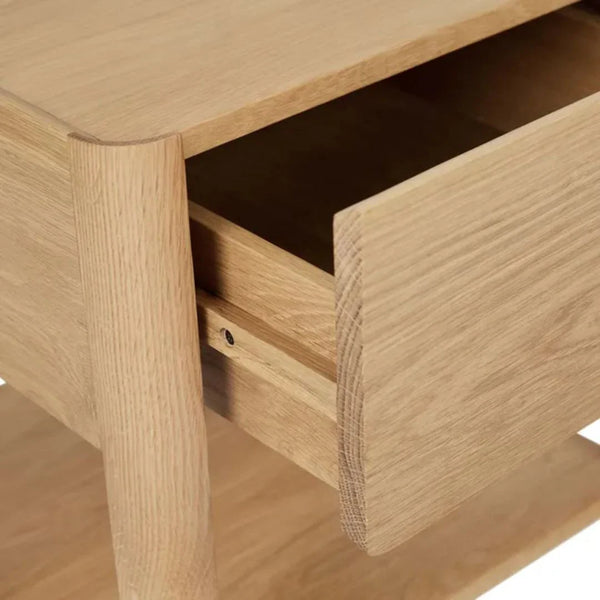 Tye Nightstand, Light Oak, 23.6"W × 17.7"D × 21.7"H