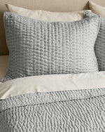 European Linen Cotton Stitch Quilt Collection - Mist, 2 Sizes