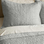 European Linen Cotton Stitch Quilt Collection - Mist, 2 Sizes