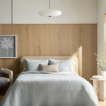 European Linen Cotton Stitch Quilt Collection - Mist, 2 Sizes