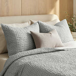 European Linen Cotton Stitch Quilt Collection - Mist, 2 Sizes
