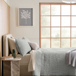 European Linen Cotton Stitch Quilt Collection - Mist, 2 Sizes