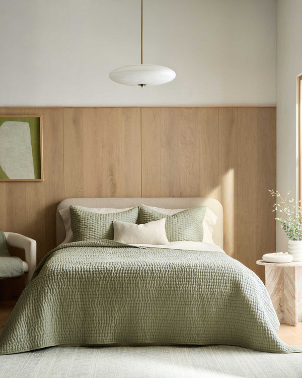 European Linen Cotton Stitch Quilt Collection - Willowleaf, 2 Sizes