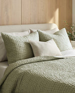 European Linen Cotton Stitch Quilt Collection - Willowleaf, 2 Sizes