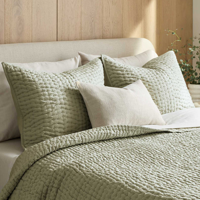 European Linen Cotton Stitch Quilt Collection - Willowleaf, 2 Sizes