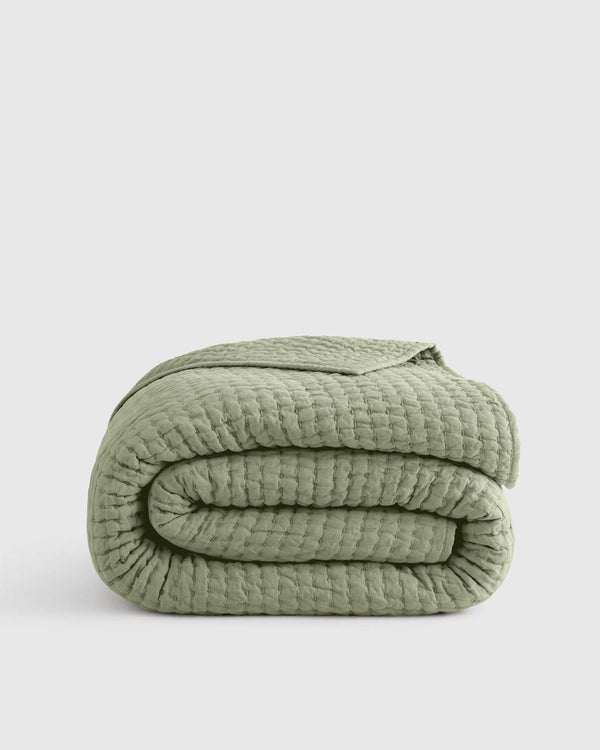 European Linen Cotton Stitch Quilt Collection - Willowleaf, 2 Sizes