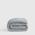 European Linen Cotton Stitch Quilt Collection - Mist, 2 Sizes
