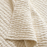 European Linen Cotton Stitch Quilt Collection - Ivory, 2 Sizes