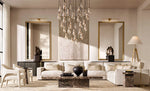 Roman Rectangular Coffee Table, Brown Emperador Marble, 72"W x 36"D x 15"H