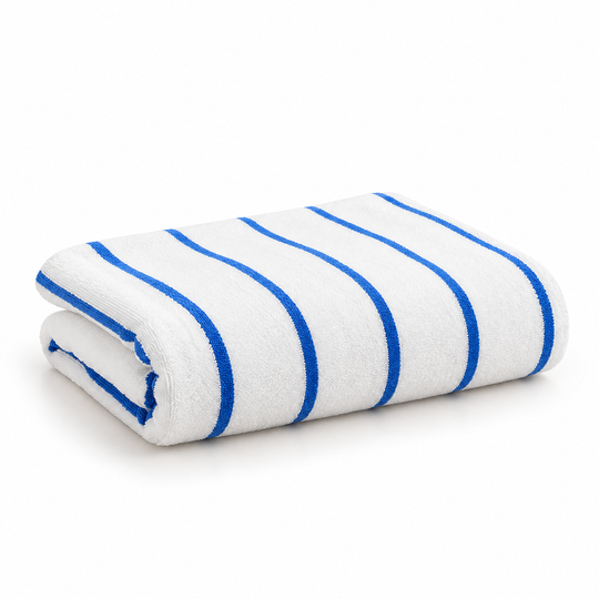 Ritz Striped Pool Towel, Blue/White, 35"W x 68"L