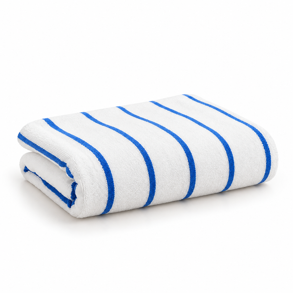 Ritz Striped Pool Towel, Blue/White, 35"W x 68"L